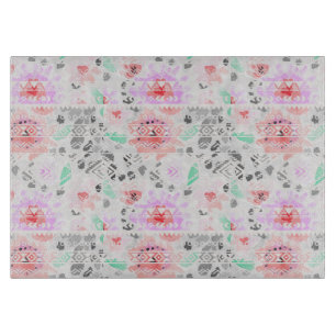 Planche À Découper Belle couleur pastel floral aztec