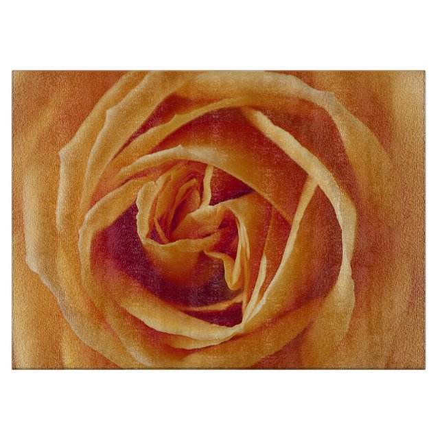 Planche À Découper Belle Fleur de Rose Jaune Florale (Devant)