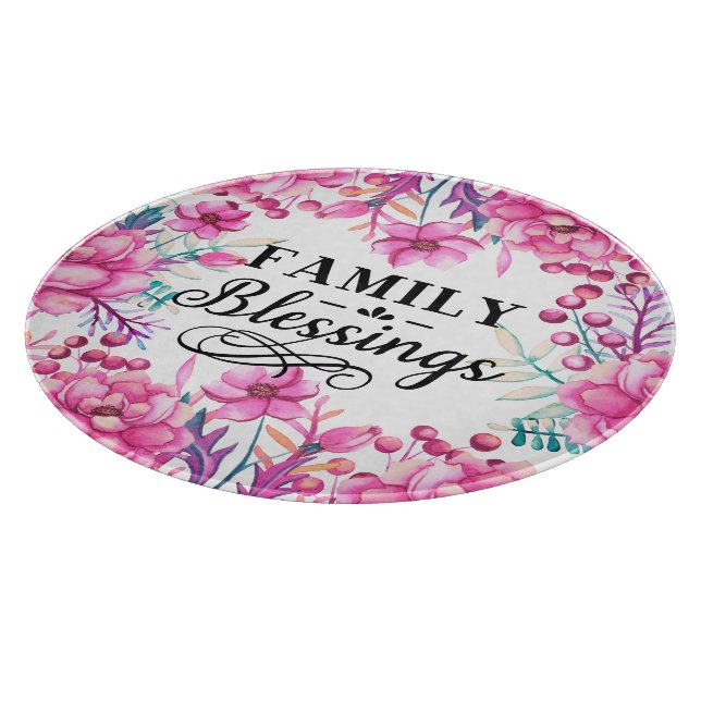 Planche À Découper Belle florale / Bénédiction familiale (Coin)