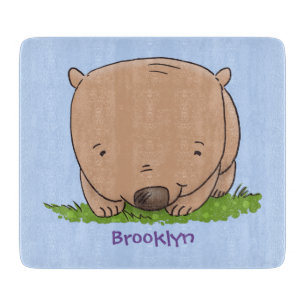 Planche À Découper Belle illustration de dessin animé de bébé wombat