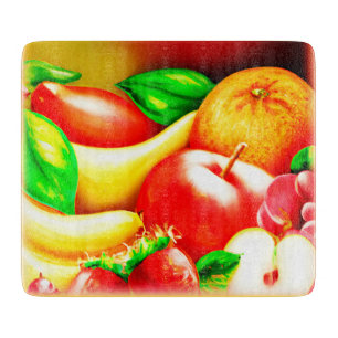 Planche À Découper Belle Peinture Tropicale De Fruits. Commandez dès 