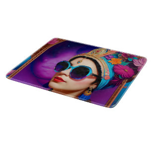 Planche À Découper Belle princesse avec lunettes de soleil