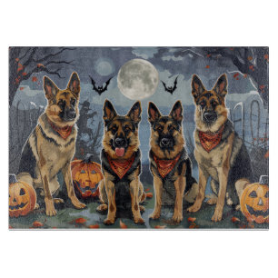 Planche À Découper Berger allemand Halloween Éffrayant