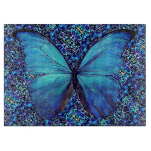 Planche À Découper Beurre de morpho bleu à la cuve de verre