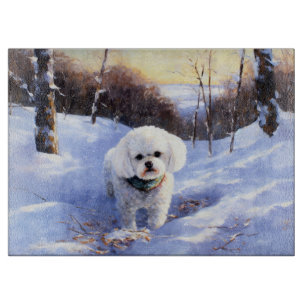 Planche À Découper Bichon Frise Laisser neiger Noël