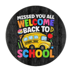 Planche À Découper Bienvenue à bord du bus scolaire pour le premier j