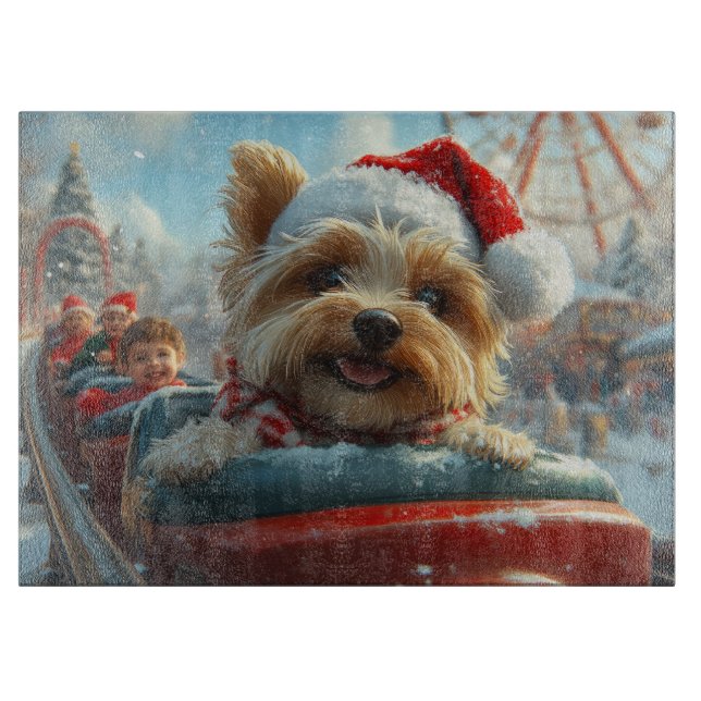 Planche À Découper Biewer Terrier Dog Roller Dessous de verre Noël (Devant)