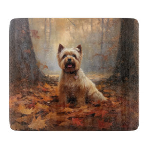 Planche À Découper Biewer Terrier en automne, les feuilles tombées in