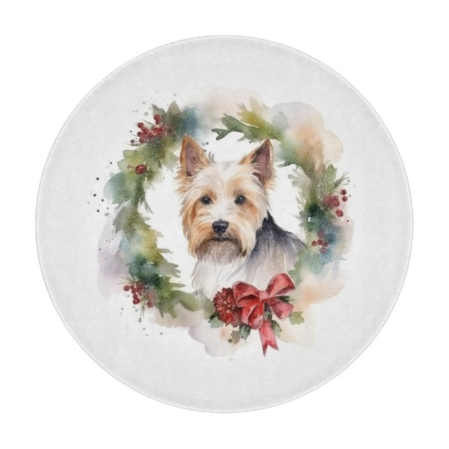Planche À Découper Biewer Terrier Noël Wreath Festive Pup (Devant)