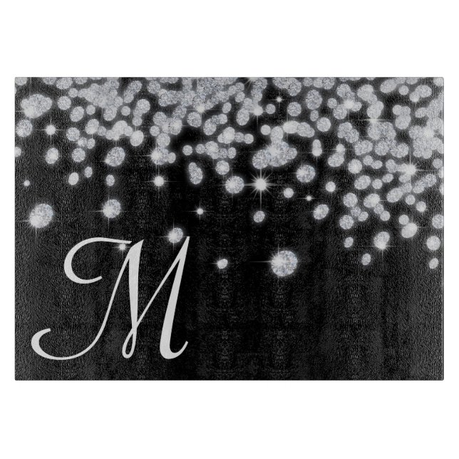 Planche À Découper Bijoux en diamant Bijoux Monogramme Planche à déco (Devant)