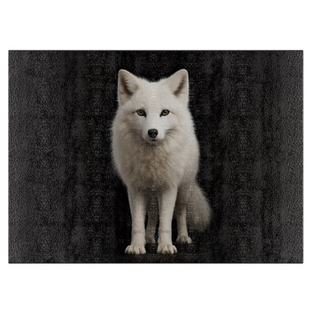 Planche À Découper Black 4 Luxe Glass board Ivory Arctic Fox (Devant)