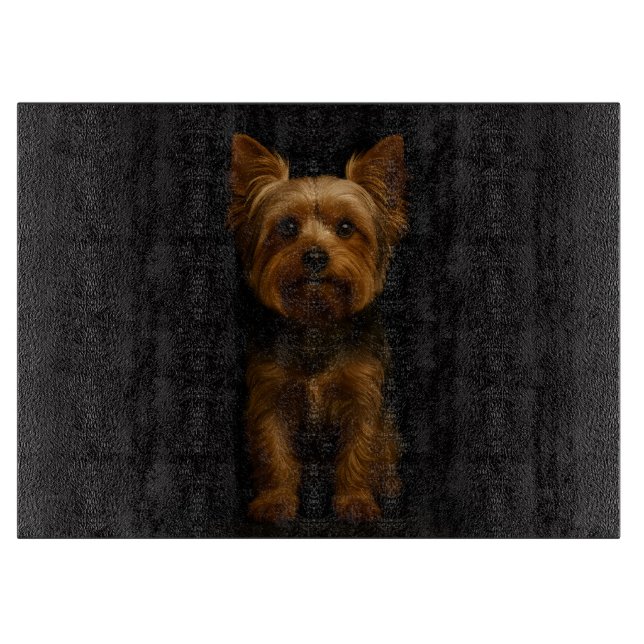 Planche À Découper Black 4 Luxe Glass board Yorkshire Terrier (Devant)