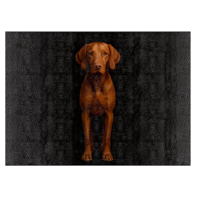 Planche À Découper Black 4 Luxe Glass cutting board Agile Vizsla Dog (Devant)