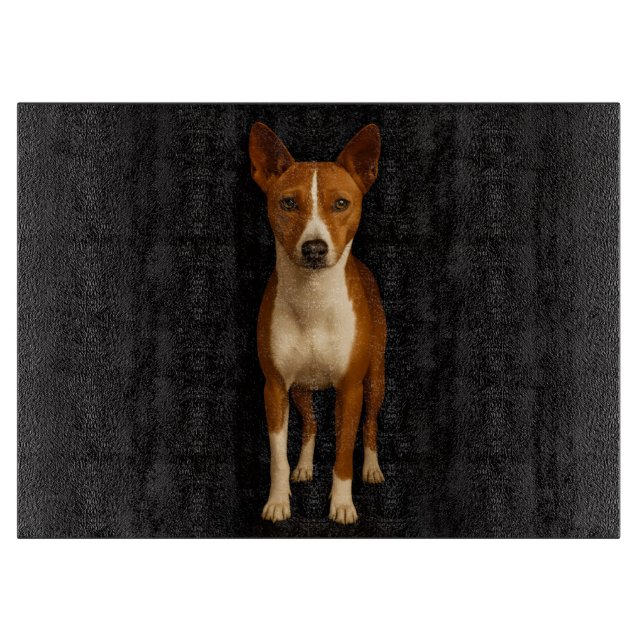 Planche À Découper Black 4 Luxe Glass cutting board Classy Basenji (Devant)