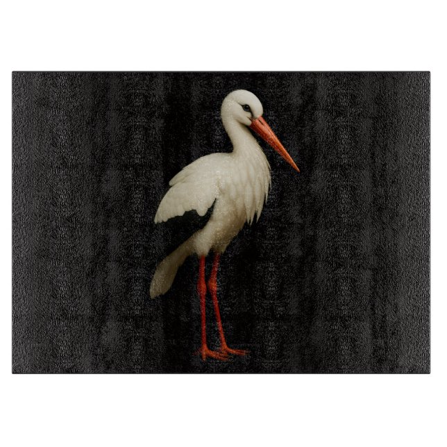 Planche À Découper Black 4 Luxe Glass cutting board Graceful Stork (Devant)