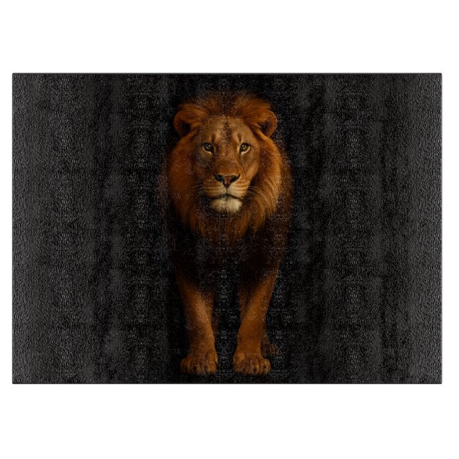 Planche À Découper Black 4 Luxe Glass cutting board Majestic Lion (Devant)