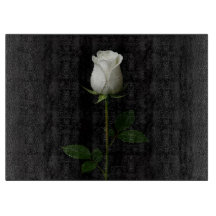 Black 4 Luxe Glass cutting board Pure White Rose