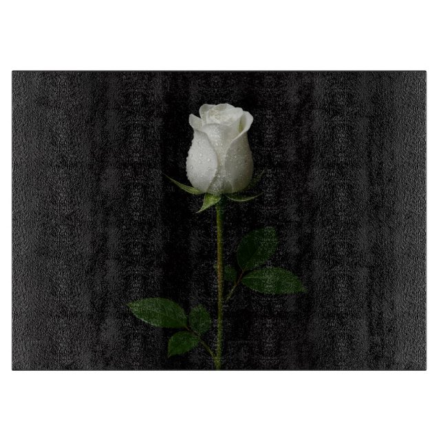 Planche À Découper Black 4 Luxe Glass cutting board Pure White Rose (Devant)