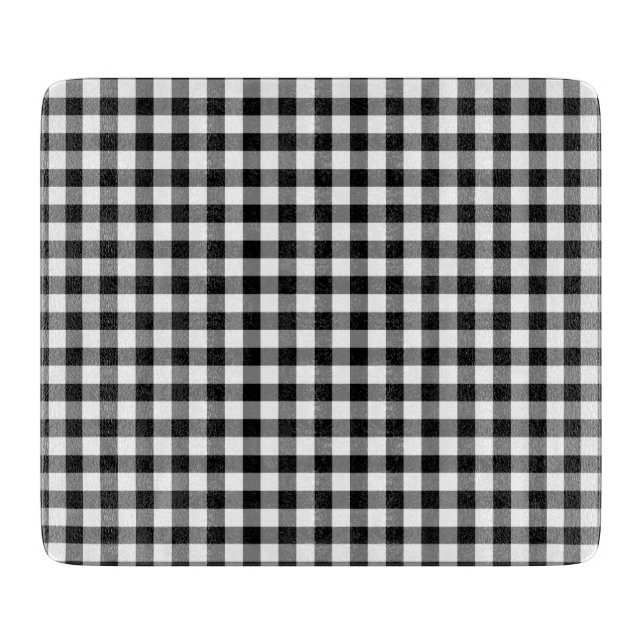 Planche À Découper Black and white checked gingham pattern (Devant)