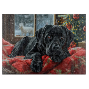 Planche À Découper Black Labrador Chien Festive de Noël