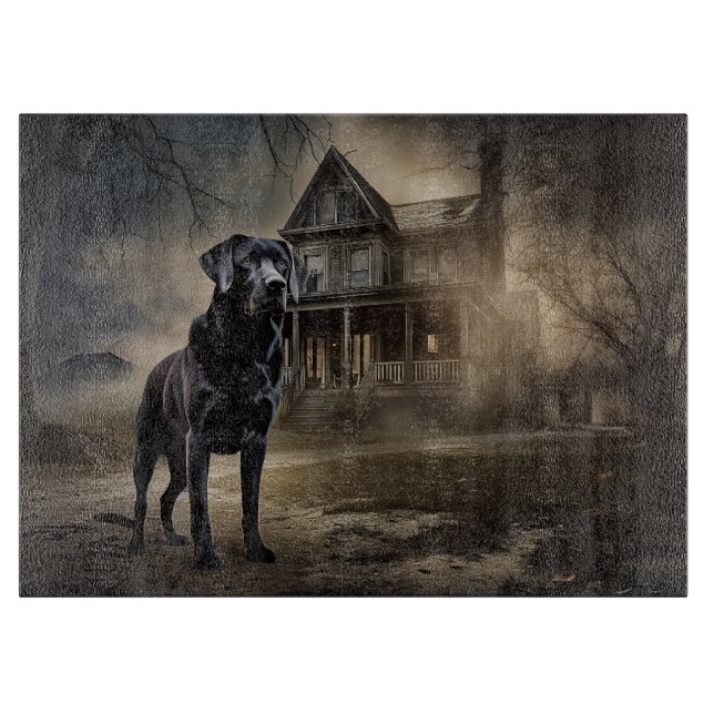Planche À Découper Black Labrador Halloween (Devant)