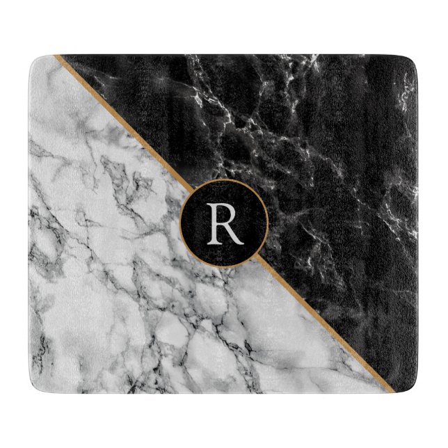 Planche À Découper Black & Marbre blanc Stone tendance - Ajouter une  (Devant)