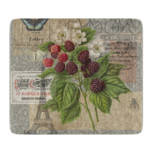 Planche À Découper Blackberries Floral Garden Flower Papillon Art