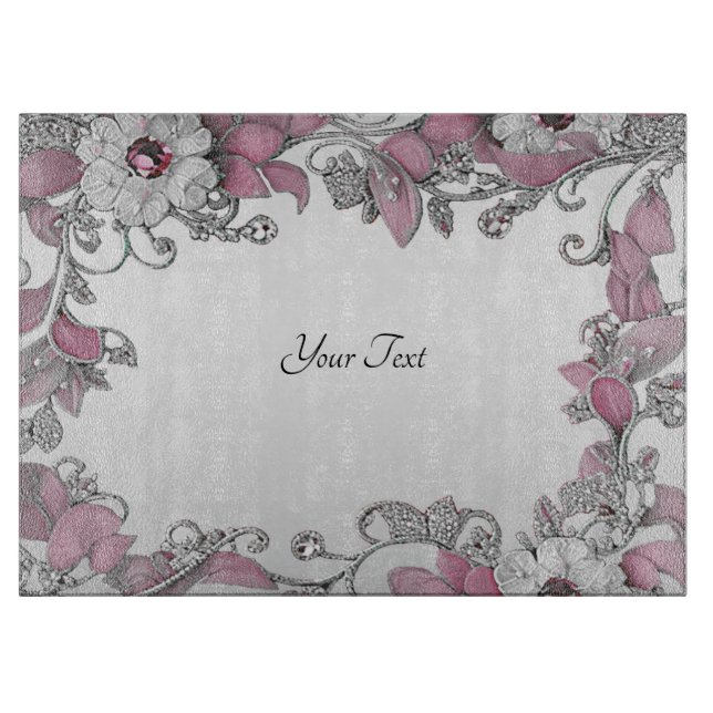 Planche à découper blanche en argent rose (Devant)