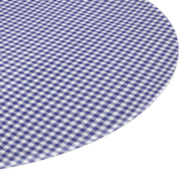 Planche À Découper Bleu-blanc En vichy-12po ROND (Coin)