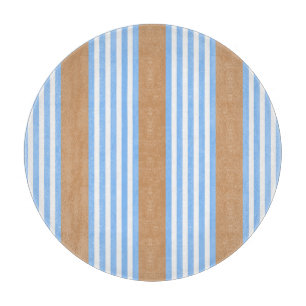 Planche À Découper Bleu et blanc cinq bandes motif avec bronze