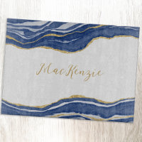 Bleu Marbre Agate Parties scintillant or Personnal