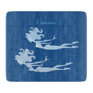 Planche À Découper Bleu Mermaid Swimmer Thunder_Cove