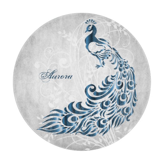 Planche À Découper Bleu Peacock Personnalisé Coupe Board (Devant)