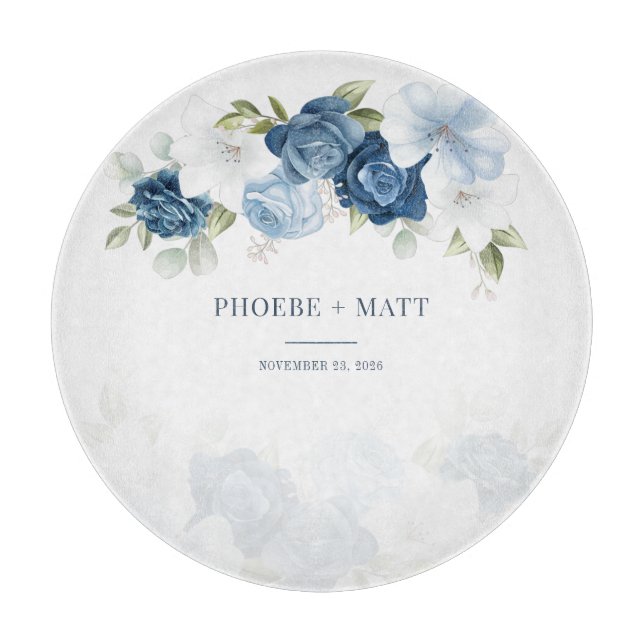 Planche À Découper Bleu poussiéreux Floraison eucalyptus succulent (Devant)