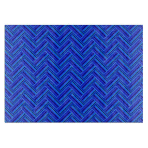 Planche À Découper Bleu rayures double motif
