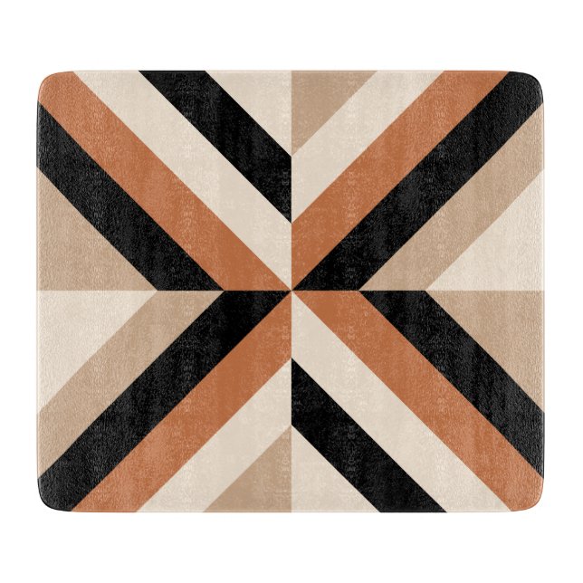 Planche À Découper Bloc de couleur géométrique moderne Brown (Devant)