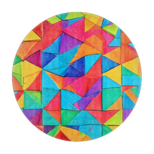 Planche À Découper Blocs de couleurs géométriques vibreux