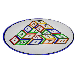 Planche À Découper Blocs de jouets rouge bleu jaune vert