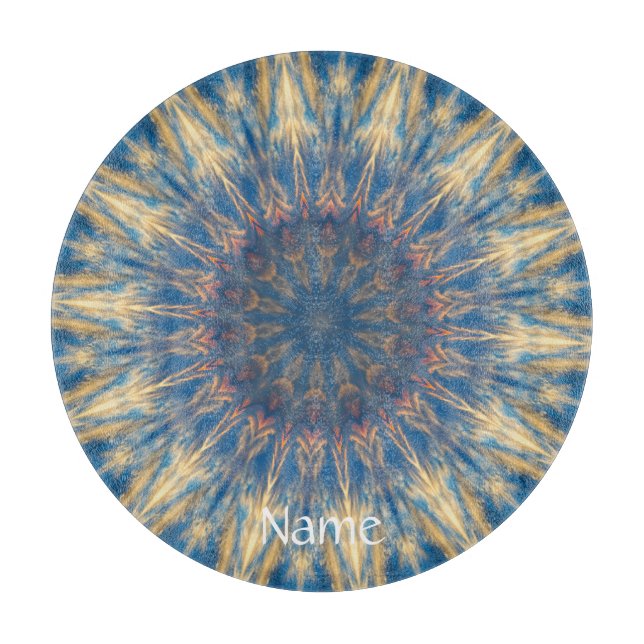Planche À Découper Blue Chakra Kaleidoscope Thunder_Cove (Devant)