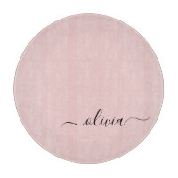 Blush Dusty rose moderne Script Girl Monogramme No
