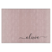 Blush Dusty rose moderne Script Girl Monogramme No