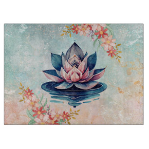Planche À Découper Blush Lotus Calm – Art floral doux