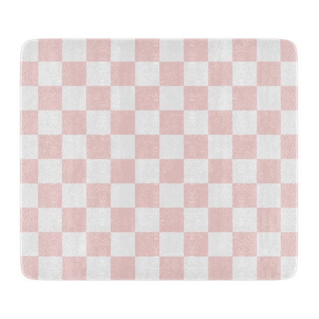Planche À Découper Blush Pink and White Checkered (Devant)