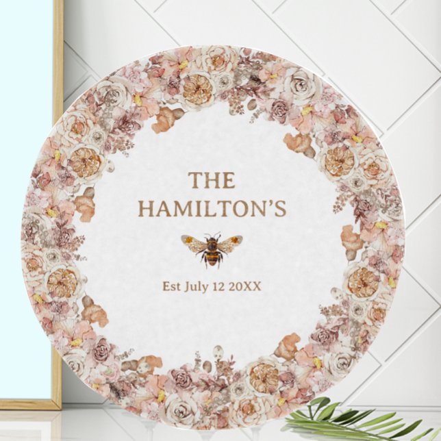 Planche À Découper Boho Bee Aquarelle Floral Custom Etabli (Créateur téléchargé)