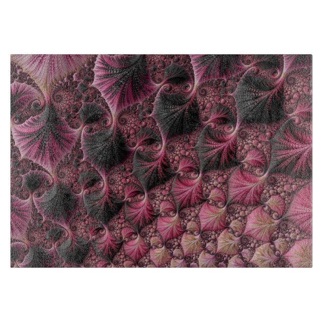 Planche À Découper Boho Funky Eclectique Rose Noir Abstrait Fractal (Devant)