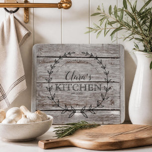 Planche À Découper Bois altéré rustique de ferme personnalisé