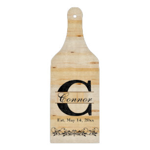 Planche À Découper Bois de bloc de monogramme Faux   Texte DO-IT-YOUR