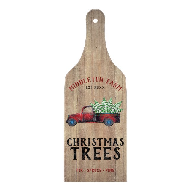 Planche À Découper Bois de grange - 🎄 arbres de Noël (Devant)
