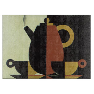 Planche À Découper Boissons vintages Boissons Café Pot avec tasses