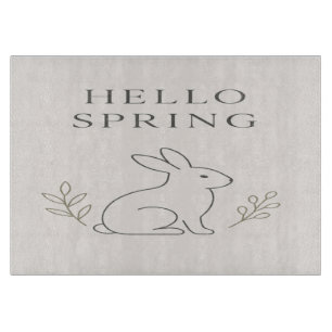 Planche À Découper Bonjour Ligne Artistique Minimaliste de Lapin de P